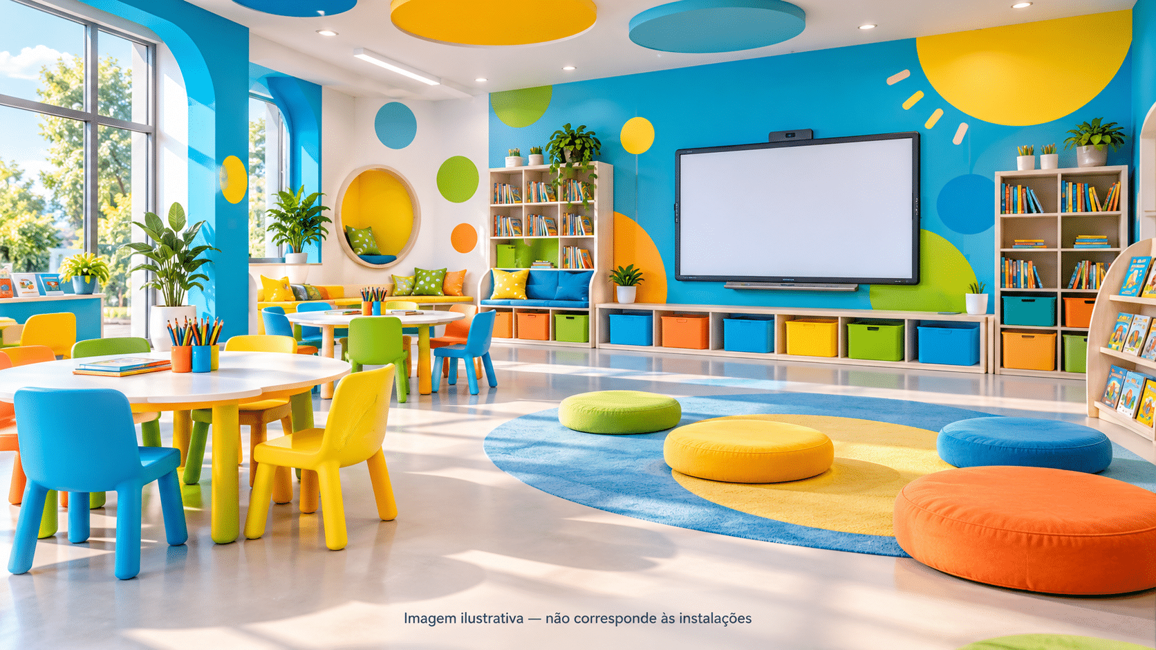 Sala infantil moderna e colorida